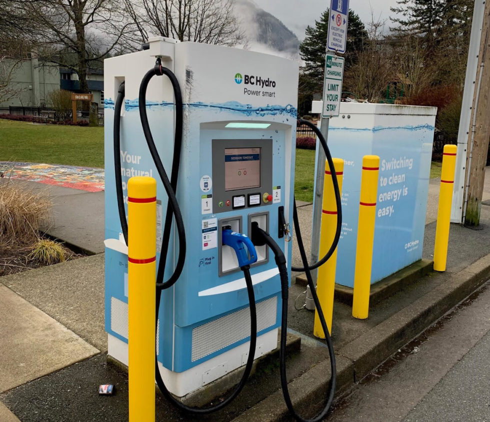 Electric vehicle charging stations installed at a commercial property